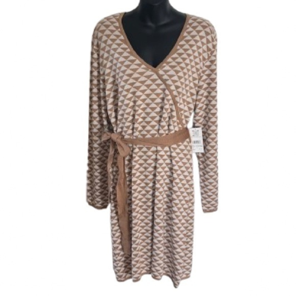 89th & Madison caramel and heather combo sweater dress NWT size XL